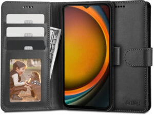 Samsung Galaxy Xcover 7 SM-G556B, Oldalra nyíló tok, stand, mágnes csattal, TP Wallett, fekete