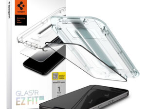 Spigen Glas.tR EZ Fit HD Apple iPhone 15 Pro tempered kijelzővédő fólia felhelyező kerettel, fekete