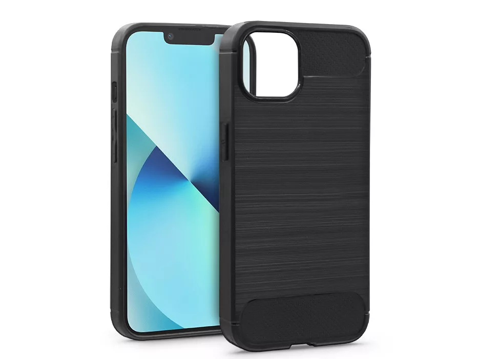 Haffner Carbon szilikon tok - Apple iPhone 13 - fekete