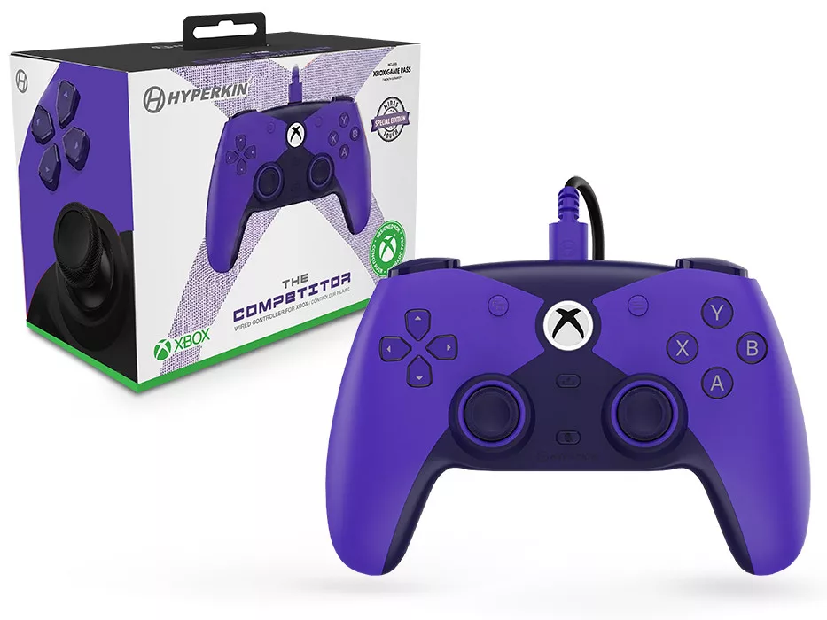 Hyperkin Competitor Xbox Series>One/Windows 11|10 lila Xbox liszenszelt vezetékes kontroller