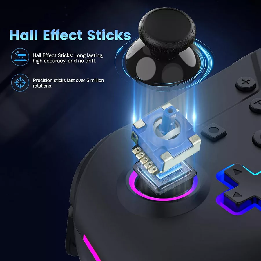 Armor3 NuRival Nintendo Switch Fekete vezeték nélküli Hall Effect Stick kontroller - Image 5