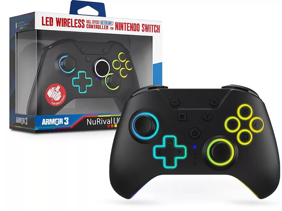 Armor3 NuRival Nintendo Switch Fekete vezeték nélküli Hall Effect Stick kontroller
