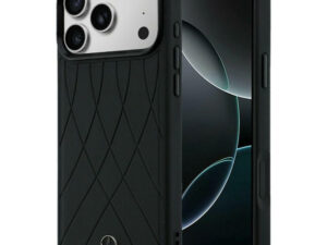 Mercedes Leather with Crossed Lines Apple iPhone 17 Pro MagSafe tok, fekete