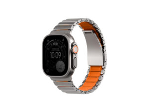 Uniq Strova Flex Apple Watch állítható szíj, 49/46/45/44MM, fém, ezüst-narancs