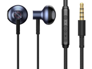 Baseus Encok H19 jack 3.5mm vezetékes mikrofonos fülhallgató, fekete