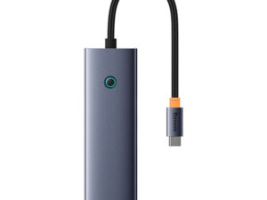 Baseus UltraJoy 6-Port HUB dokkoló állomás, 1xHDMI, 3xUSB-A, 1xUSB-C, 1xRJ45, szürke
