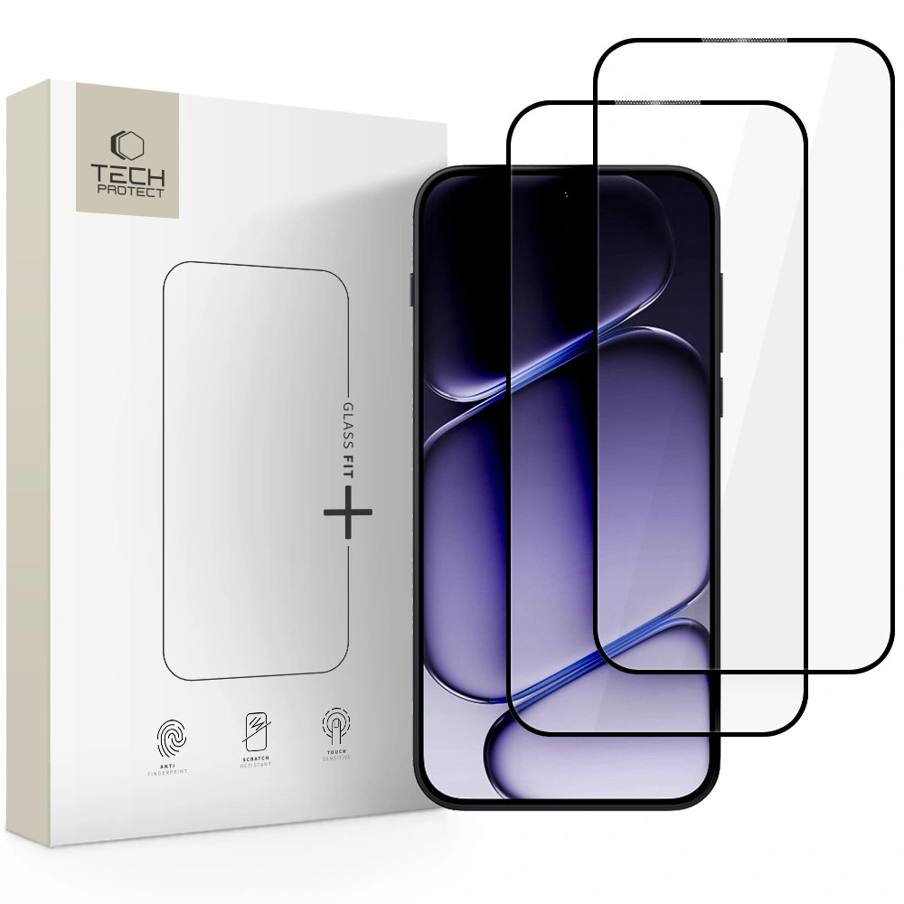 Tech-Protect Glass Fit+ Oneplus Nord 6 kijelzővédő üvegfólia, fekete (2db)