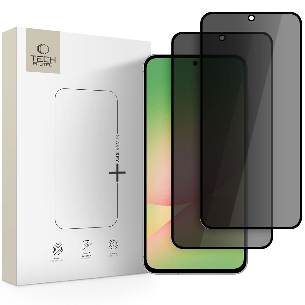 Tech-Protect GLASS SPY+ Privacy Samsung Galaxy A27 kijelzővédő üvegfólia, betekintésgátló, fekete (2db)
