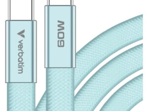 Verbatim SoftTouch USB-C-USB-C töltő- és adatkábel, 60W, PD3.0, 1,2m, kék