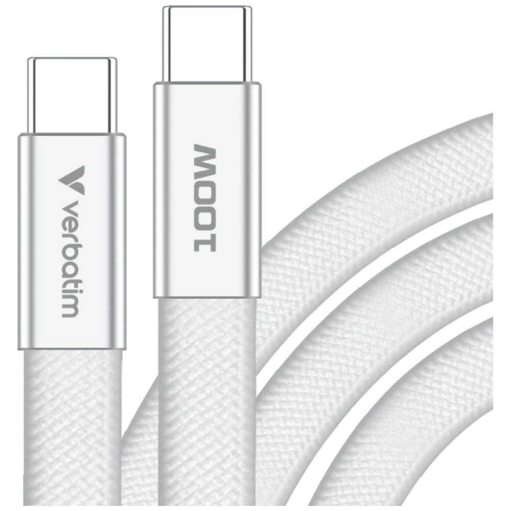 Verbatim SoftTouch USB-C-USB-C töltő- és adatkábel, 100W, PD3.0, 1,2m, szürke