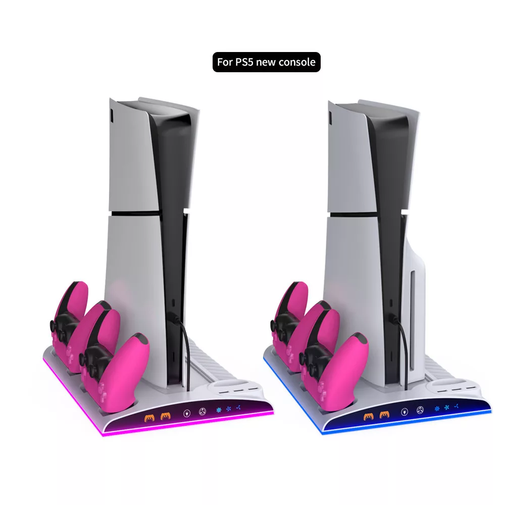 DOBE TP5-3570 PS5/PS5 Slim Multifunkciós ventilátoros LED állvány + headset tartó - Image 2