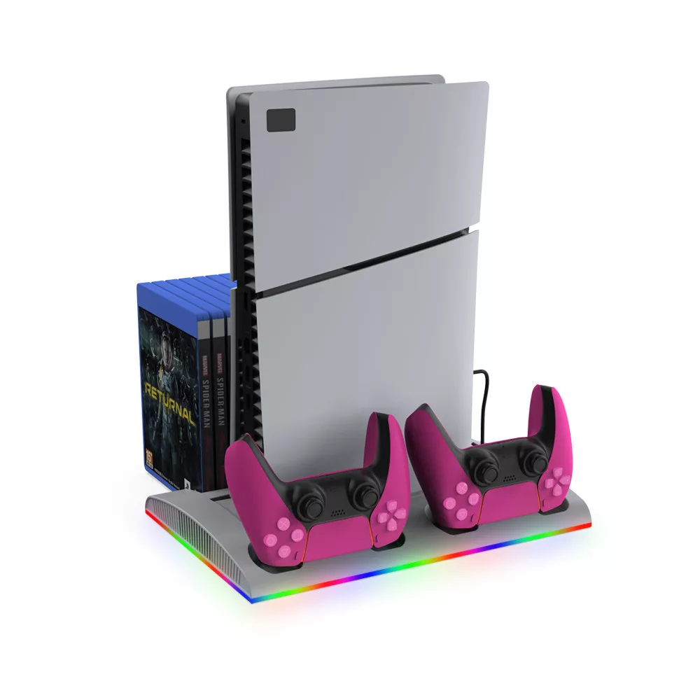 DOBE TP5-3570 PS5/PS5 Slim Multifunkciós ventilátoros LED állvány + headset tartó - Image 3