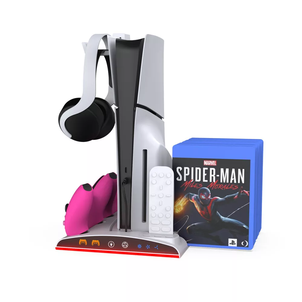 DOBE TP5-3570 PS5/PS5 Slim Multifunkciós ventilátoros LED állvány + headset tartó - Image 5