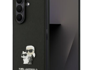 Karl Lagerfeld Saffiano Karl&Choupette Pin Samsung Galaxy Z Fold 7 MagSafe kompatibilis hátlap tok, fekete