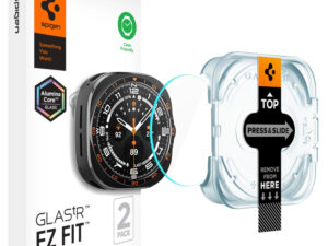 Spigen Glas.tR EZ Fit Samsung Galaxy Watch Ultra 2 (2026) tempered kijelzővédő fólia felhelyező kerettel (2db)