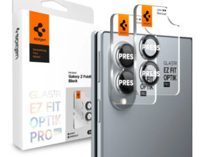 Spigen Glas.tR EZ Fit Optik Pro Samsung Galaxy Z Fold 8 Tempered kameralencse-védő fólia felhelyező kerettel, fekete (2db)