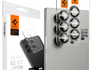 Spigen Glas.tR EZ Fit Optik Pro Samsung Galaxy Z Fold 7 / 8 Ultra Tempered kameralencse-védő fólia felhelyező kerettel, fekete (2db)