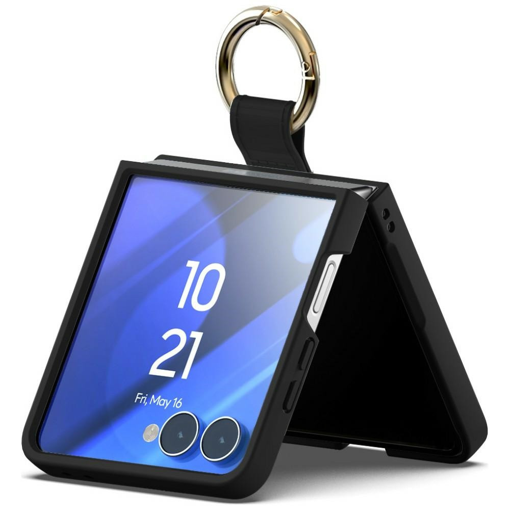 Samsung Galaxy Z Flip 8 tok gyűrűs tartóval, fekete