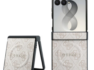 Guess PU Leather 4G Samsung Galaxy Z Flip 8 hátlap tok, MagSafe, rózsaszín