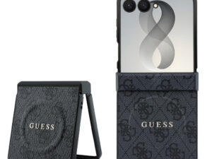 Guess PU Leather 4G Samsung Galaxy Z Flip 8 hátlap tok, MagSafe, fekete