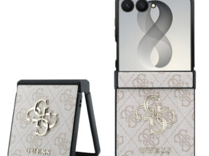 Guess PU Leather 4G Samsung Galaxy Z Flip 8 hátlap tok, MagSafe, rózsaszín