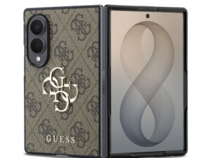 Guess PU Leather 4G Samsung Galaxy Z Fold 8 hátlap tok, MagSafe, barna