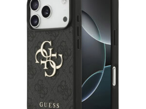 Guess PU 4G Metal Logo Apple iPhone 18 Pro Max hátlap tok, fekete