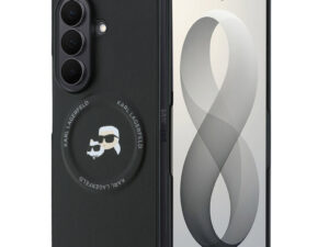 Karl Lagerfeld PU Karl and Choupette Heads Samsung Galaxy Z Fold 8 Ultra hátlap tok, MagSafe, fekete