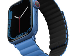 Uniq Revix Apple Watch 38/40/41mm mágneses szilikon szíj, állítható, kék-fekete (1-9/SE/SE2/SE3)