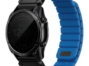 UNIQ Fluo x Smart-Fit Garmin szíj, mágneses, szilikon / rozsdamentes acél, 22mm, kék
