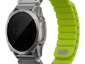 UNIQ Fluo x Smart-Fit Garmin szíj, mágneses, szilikon / rozsdamentes acél, 26mm, lime (zöld)
