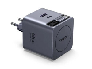 Ugreen X615 USB-C + USB-A hálózati töltő adapter USB-C kábellel, GaN, 65W, 3A, szürke