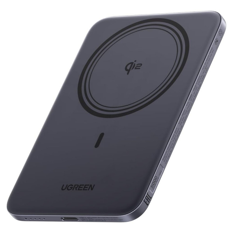 Ugreen PB580 mágneses Powerbank / külső akkumulátor, USB-C, MagSafe, 5000mAh, 15W, szürke