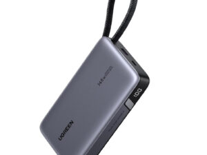 Ugreen PB551 Powerbank / külső akkumulátor, USB-A-USB-C, USB-C kábellel, 20000mAh, 145W, szürke