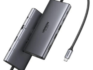 Ugreen CM639 hub adapter USB-C-2xUSB-A 3.2 + 3xUSB-C-1xHDMI- 1xVGA- 1xJack 3.5mm- 1xRJ45- 1xSD- 1xMircoSD, szürke
