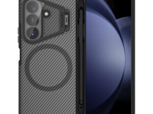 Nillkin CamShield Prop Magnetic Samsung Galaxy Z Fold 8 Ultra mágneses műanyag hátlap tok + S Pen,átlátszó-fekete (átlátszó lencsevédővel)