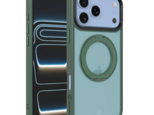 Tactical MagForce Hyperstand Apple iPhone 17 Pro Max/18 Pro Max tok, gyűrűs kitámasztóval, MagSafe, átlátszó-zöld