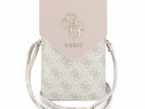 Guess PU Leather+Grained 4G Metal Logo táska / telefon tartó táska, rózsaszín