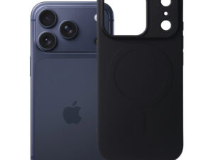 Silicone Mag Apple iPhone 18 Pro / 17 Pro szilikon hátlap tok, kameravédelemmel, MagSafe, fekete
