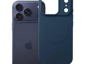 Silicone Mag Apple iPhone 18 Pro / 17 Pro szilikon hátlap tok, kameravédelemmel, MagSafe, kék