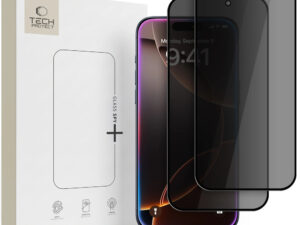 Tech-Protect Glass Spy+ Apple iPhone 18 Pro Max kijelzővédő üvegfólia, betekintésgátló, privacy, fekete (2db)