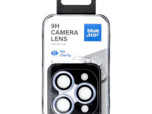 Bluestar Apple iPhone 18 Pro / 18 Pro Max lencsevédő üvegfólia felhelyező kerettel, világoskék