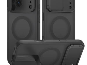 Tech-Protect Kevlar Aura Apple iPhone 18 Pro / 17 Pro MagSafe tok kameravédelemmel, kitámasztóval, fekete (matt)