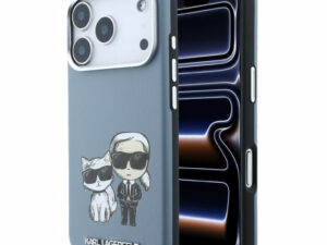 Karl Lagerfeld PU Semi Wrap Smooth Sketch Bodies Apple iPhone 18 Pro Max / 17 Pro Max tok, MagSafe, kék-ezüst