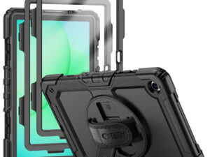 Tech-Protect Solid 2-Set Samsung Galaxy A9+ / Galaxy A11+ tablet tok kitámasztóval, kijelző védelemmel, fekete