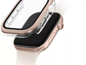 Uniq Voute Apple Watch 11 / Watch 10 42mm műanyag tok, kijelzővédő felülettel, rozéarany