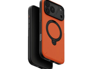 Uniq Elix Apple iPhone 18 Pro Max / 17 Pro Max tok gyűrűs telefontartóval, MagSafe, 360 fokban forgatható, narancs