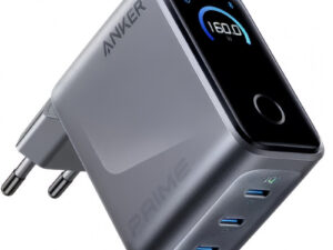 Anker Prime 3x USB-C hálózati töltő adapter, GaN, PD, 5.36A, 160W, szürke
