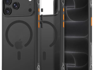 Tech-Protect MagAir Apple iPhone 18 Pro / 17 Pro tok megerősített sarkakkal, MagSafe, Matt, fekete-narancs