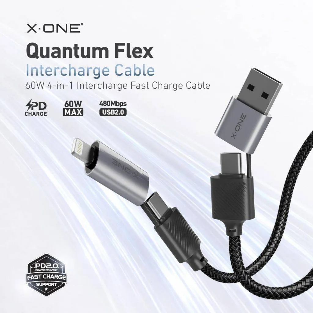 X-ONE QuantumFlex data cable - type C to C - max 60W 1,2m black - Image 3